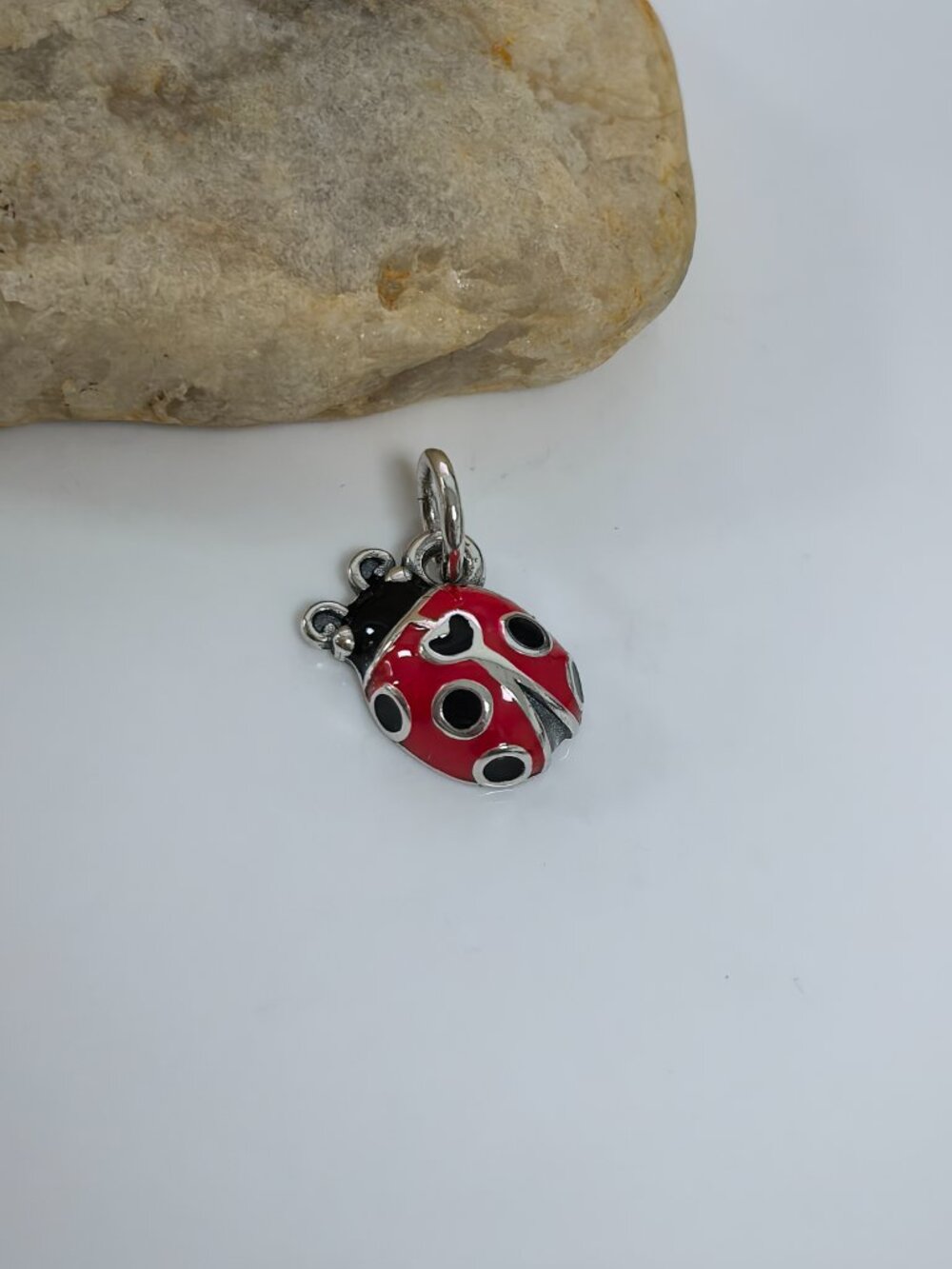 James Avery Enamel Ladybug Charm, S925 Silver Jewelry